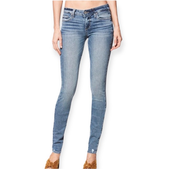 PAIGE Denim - Paige mid rise Leggy Ultra Skinny- Rissy washed out bleu Jean size 26